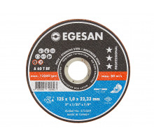 EGESAN Отрезной круг INOX 125x1x22мм, А60 R BF, нерж.сталь (тонкий) 25шт/уп