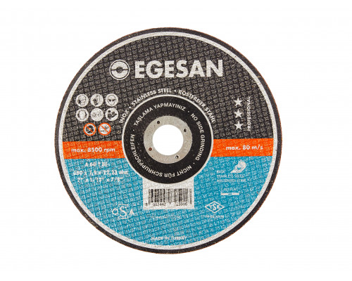 EGESAN Отрезной круг INOX 180x1,9x22мм, А60 R BF, нерж.сталь  (тонкий) 30шт/уп