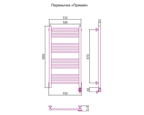 Электрический полотенцесушитель Сунержа Богема 100x50 R 00-0505-1050 (Sunerzha)