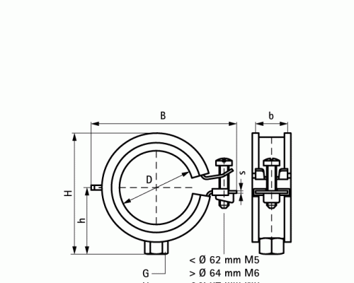 Хомут для труб KSB1 М8 3/4 (25-28 мм) 1 винт. с уплотн. epdm, быстрый замок, 3363028 (Валравен)