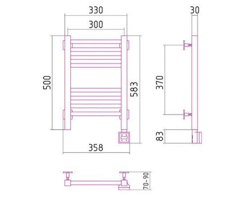 Электрический полотенцесушитель Сунержа Модус 500x300 R 00-0521-5030 (Sunerzha)