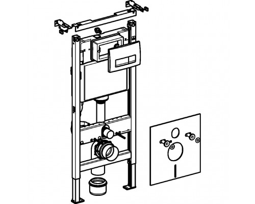 Инсталляция для подвесного унитаза  Duofix 458.128.21.1, со смывным бачком скрытого монтажа Delta