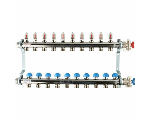 Распределительный коллектор  HKV-D на 10 контуров нержавеющая сталь 12081011002