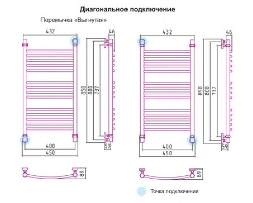 Водяной полотенцесушитель Сунержа Богема+ 800x400 00-0221-8040 (Sunerzha)