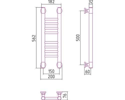 Водяной полотенцесушитель Сунержа Богема+ 500x150 прямая 00-0220-5015 (Sunerzha)