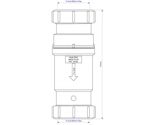 Сифон с сухим гидрозатвором  MRNRV50C-PB