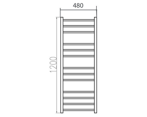 Электрический полотенцесушитель Estro 480x1200 с теном