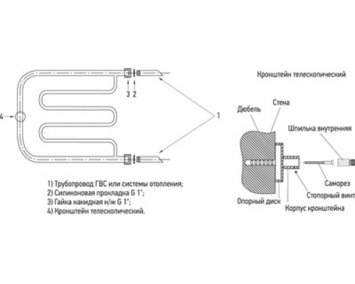 Водяной полотенцесушитель Сунержа Лира 500x500 00-0011-5050 (Sunerzha)