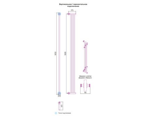 Водяной полотенцесушитель Сунержа Хорда 1800x195 00-0124-1800 (Sunerzha)