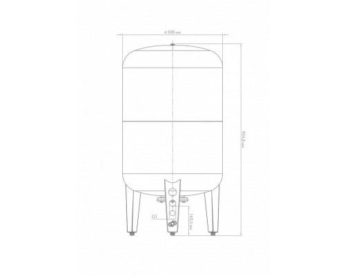 Расширительный бак, гидроаккумулятор В 150, 7151, вертикальный, для водоснабжения