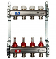 Коллектор из нержавеющей стали с расходомерами на 4 контура SMS 0917 000004 
