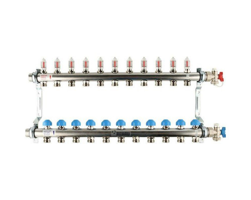 Распределительный коллектор  HKV-D на 11 контуров нержавеющая сталь 12081111002