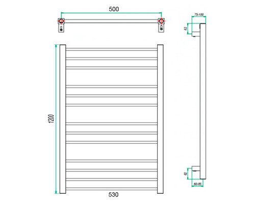 Электрический полотенцесушитель Eco Classic 530x1200