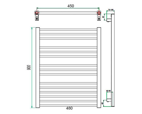 Электрический полотенцесушитель Classic 480x900