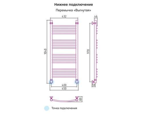 Водяной полотенцесушитель Сунержа Богема+ 1000x400 00-0221-1040 (Sunerzha)