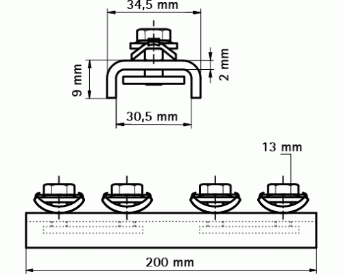 Соединитель продольный для профиля WM0-35, BIS RapidRail, 6543001 (Валравен)