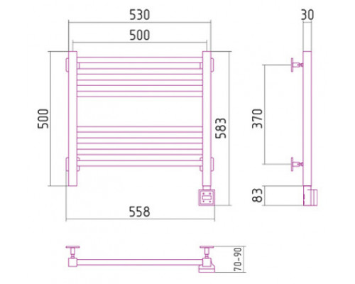 Электрический полотенцесушитель Сунержа Модус 500x500 R 00-0521-5050 (Sunerzha)