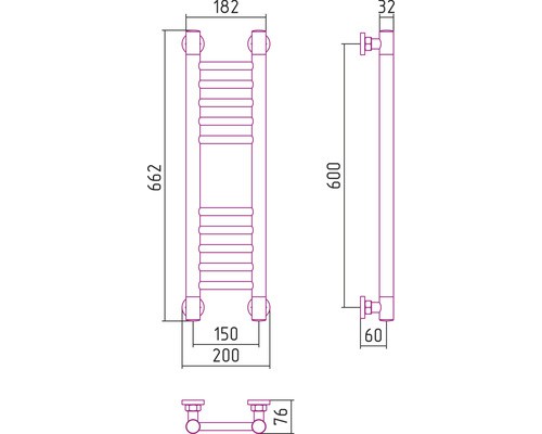 Водяной полотенцесушитель Сунержа Богема+ 600x150 прямая 00-0220-6015 (Sunerzha)