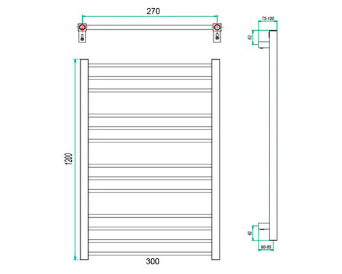 Электрический полотенцесушитель Eco Classic 300x1200