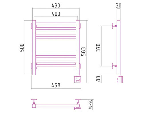 Электрический полотенцесушитель Сунержа Модус 500x400 R 00-0521-5040 (Sunerzha)