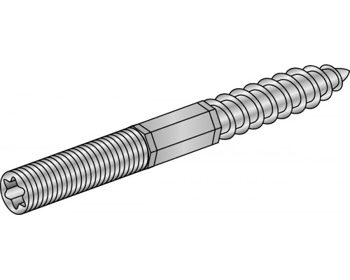 Оцинкованная шпилька-шуруп для подвесов 4.6 с головой Торкс