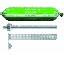 RM50 Химический анкер (полиэстровая смола) без стирола в упаковке CFS+ с резьбовыми шпильками для кирпичной кладки
