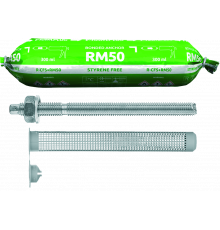 RM50 Химический анкер (полиэстровая смола) без стирола в упаковке CFS+ с резьбовыми шпильками для кирпичной кладки