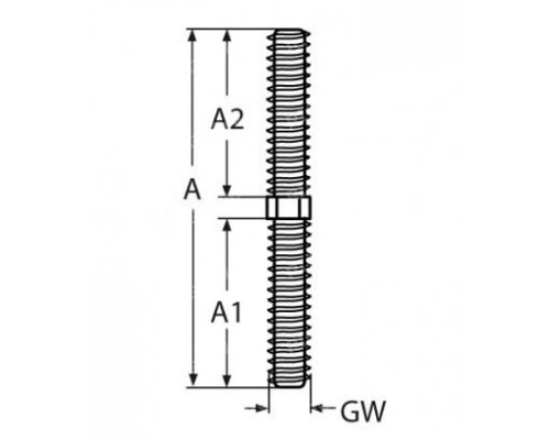 Шпилька левостор.+правостор. резьба по концам ART 8466