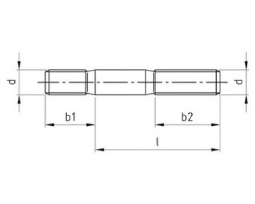 Шпилька DIN 835 A2 A4 с ввинчиваемым концом 2d - AISI 304, AISI 316