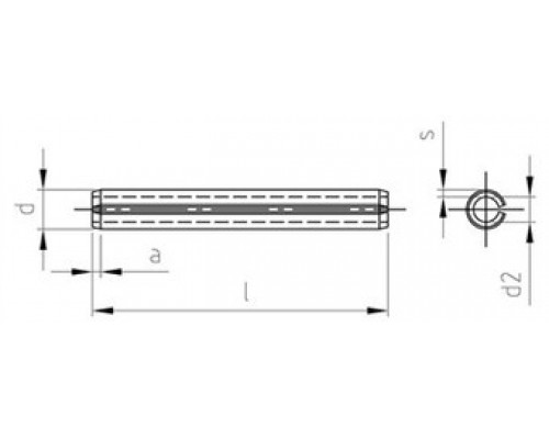 Штифт пружинный цилиндрический с прорезью