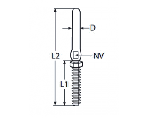 Обжимной болт АРТ 8467 из нержавеющей стали А4 с гайкой и левосторонней резьбой