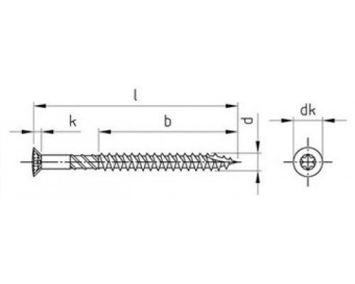 Шуруп для террасной доски T-DRILL, (TORX) ART 9043