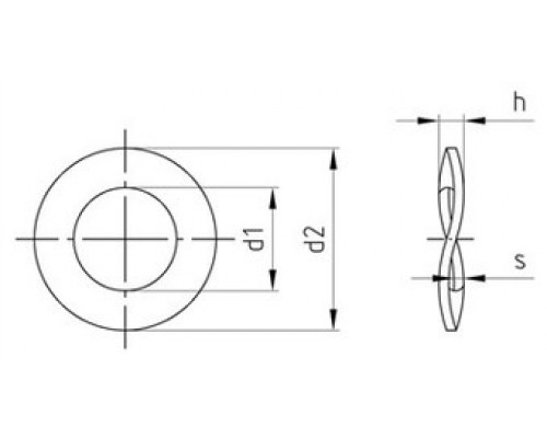 Шайба плоская пружинная форма В – волнистая DIN 137 B