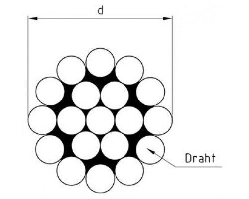 Трос нержавеющий DIN 3053 A4 с плетением 1х19 жёсткий - AISi 316