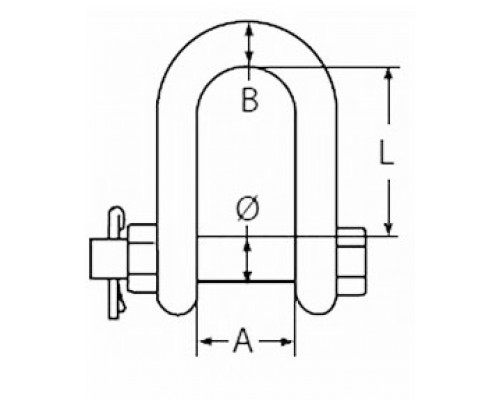 Скоба такелажная кованная с болтом и шплинтом