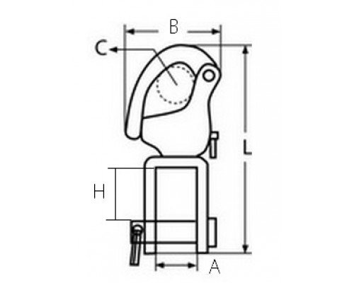 Скоба - замок (Шекель) с вертлюгом