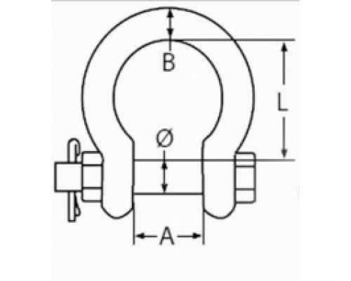 Скоба такелажная кованная OMEGA болт со шплинтом