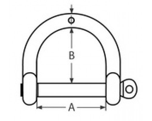 Скоба такелажная прямая широкая