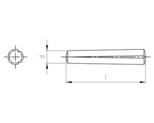 Штифт конический насеченный по всей длине