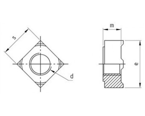 Гайка квадратная приварная DIN 928