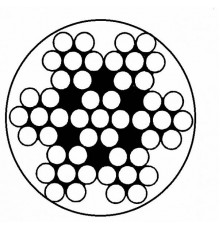 Трос нержавеющий АРТ 814593 A4  с плетением  7х7 сред. жёстк. в прозрачной оплетке ПВХ - AISI 316