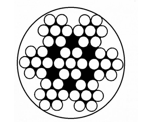 Трос нержавеющий АРТ 814593 A4  с плетением  7х7 сред. жёстк. в прозрачной оплетке ПВХ - AISI 316
