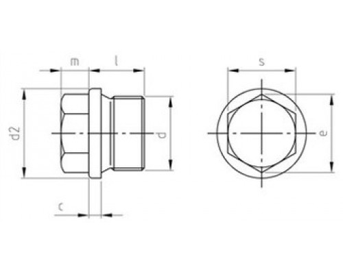 Пробка резьбовая din 910 с шестигранной головкой и фланцем с дюймовой резьбой по din 228