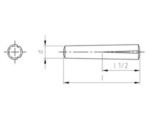 Штифт конический насечённый на половину от всей длины