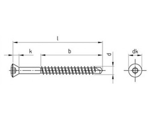 Шуруп по дереву со сверлом (TORX) ART 9041