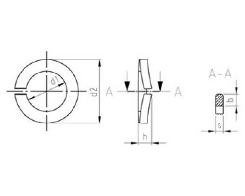 Шайба пружинная (гровер) форма А – выпуклая DIN 128 A