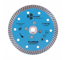 Диск алмазный отрезной 125*м14 Турбо с фланцем (1 шт.) 