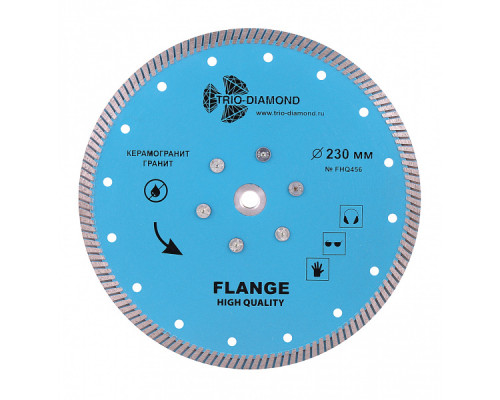 Диск алмазный отрезной 230*м14 Турбо с фланцем (1 шт.)