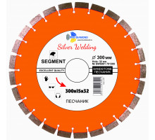 Диск алмазный отрезной 300*32*15 Сегмент Песчаник Серебряная пайка (1 шт.) 
