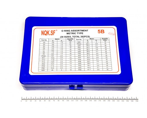 Набор колец резиновых уплотнительных O-Ring NBR70 Дюйм. (№5В) 382шт